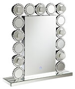 Rectangular table mirror with led lighting