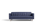 Prussia blue Italian leather contemporary couch