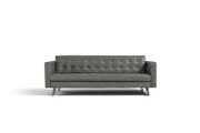 Dark gray Italian leather contemporary couch main photo