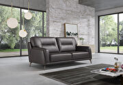 Contemporary dark brown full leather sofa main photo
