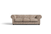 Sand leather tufted classic design sofa main photo