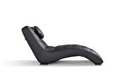 Black full leather chaise lounge chair