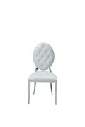Chrome / white leatherette contemporary dining chair