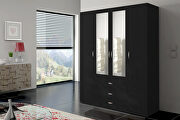 Orlando 71 (Black) Black finish versatile wardrobe/closet