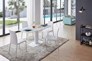 Small frosted glass extension dining table main photo