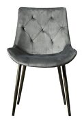 Gray stylish contemporary chairs w/ tufted backs main photo