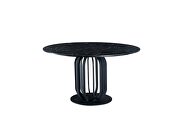 Black marble round top contemporary dining table main photo