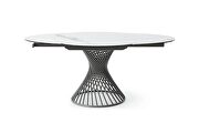 Round top marble-like ceramic table w/ extensions main photo