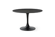 Black / dark gray round ceramic top dining table main photo