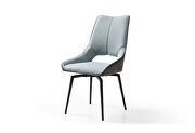 Swivel blue fabric dining chair