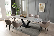 E9189 II Extension ceramic top dining table w/ black base