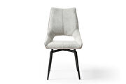 E9189 (Beige) Black base / beige swivel chair