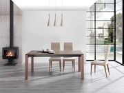 EU-made contemporary solid wood table w/ 2 extensions main photo