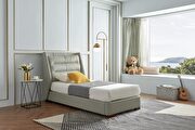 Gray lift storage twin size bed