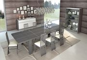 Italian gray high gloss laquer modern dining table