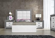 Contemporary white / gray storage platform twin bed main photo