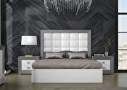 Contemporary white / gray storage platform bed main photo