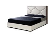 White lift storage king bed in contemporary style main photo