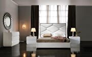 White lift storage bed in contemporary style