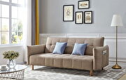 Modern light brown fabric sofa bed main photo
