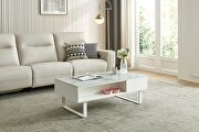 Marble lift top contemporary white coffee table main photo