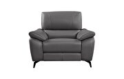 Gray leather electric recliner chair