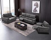 E2934 (Gray) Gray leather electric recliner sofa