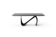 E9087 (Gray) Dark ceramic dining table w/ extension
