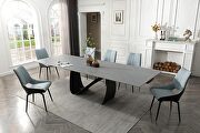 E9087 II (Gray) Dark ceramic dining table w/ extensions