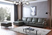 Green / gray leather stylish modern sectional sofa