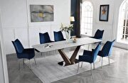 E9188 (Blue) Elegant extended ceramic top dining table