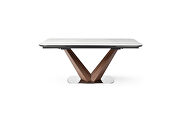Elegant extended ceramic top dining table main photo