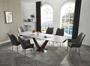 E9188 (Dark Gray) Elegant extended ceramic top dining table