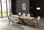 E9368 III 2 extensions contemporary ceramic / glass dining table