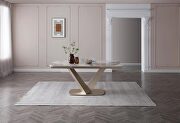 Contemporary extension dining table in golden finish main photo