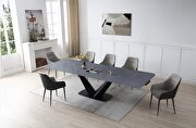 Ceramic top extension dining table in gray main photo