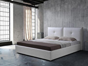 Stylish contemporary storage queen bed in white main photo