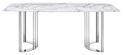 E131 (Silver) Silver legs marble top dining table in luxury style