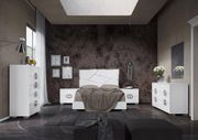Italy-made white glossy modern bedroom main photo