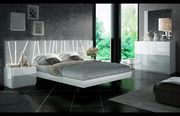 White/gray led lightning super contemporary stylish bed