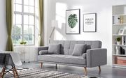 Gray retro modern style linen fabric sofa bed
