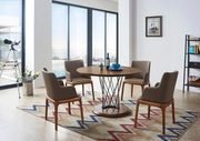 Casual style contemporary round table in natural wood finish main photo