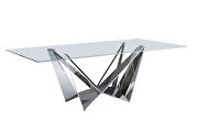 Modern chrome base / glass top table main photo