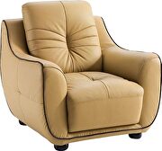 Tan cream leatherette modern chair