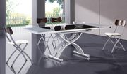Modern glass top foldable dining table w/ extension main photo