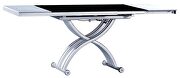 Foldable modern glass top dining table main photo