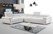 Modern white adjustable headrests sectional