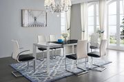 Black top contemporary dining table with extension main photo