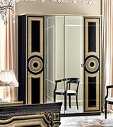 Aida (Black/Gold) Classic touch 4-door wardrobe
