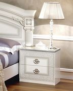 Aida (White/Silver) Classic touch elegant roman style nightstand